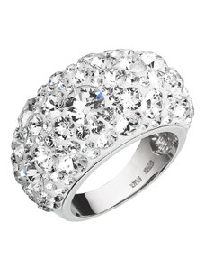 EVOLUTION GROUP Stříbrný prsten s krystaly Swarovski bílý 35028.1