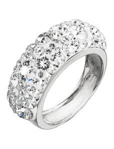 EVOLUTION GROUP Stříbrný prsten s krystaly Swarovski bílý 35031.1
