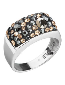 EVOLUTION GROUP Stříbrný prsten s krystaly mix barev zlatý 35014.4 colorado