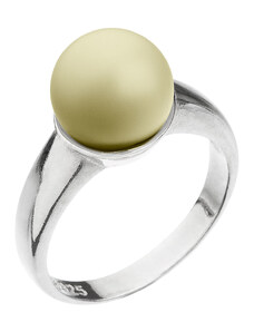 EVOLUTION GROUP Stříbrný prsten se Swarovski perlou pastelově žlutý 35022.3