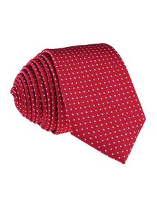 Šperky LAFIRA Style Pánská červená slim kravata se čtverečky - 6 cm