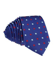 Šperky LAFIRA Style Pánská modrá kostičková slim kravata - 6 cm