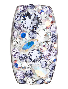 EVOLUTION GROUP Stříbrný přívěsek s krystaly Swarovski fialový obdélník 34194.3