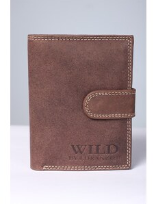 Kožená peněženka Wild Things Only, pánská tmavě hnědá, broušená kůže, 992