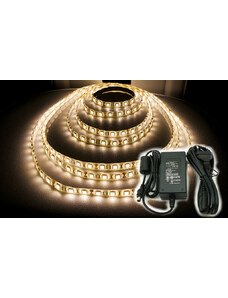 ECOLIGHT LED pásek - SMD 5050 - 5m - 300/5m - 14,4W/m - teplá bílá + konektor a zdroj