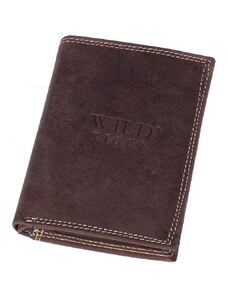 Pánská kožená peněženka Wild Tiger, tmavě hnědá, AM-28-034