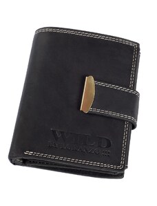 Pánská černá kožená peněženka Wild by Loranzo 962
