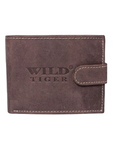 Pánská malá kožená peněženka Wild Tiger, tmavě hnědá, AM-28-035