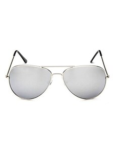 Sunmania Stříbrné zrcadlové brýle pilotky "Aviator"