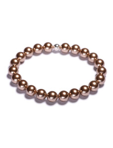 Lavaliere Dámský perlový náramek - bronzové perly z krystalu Swarovski