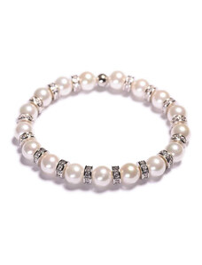 Lavaliere Dámský perlový náramek - bílé shell perly, stopery
