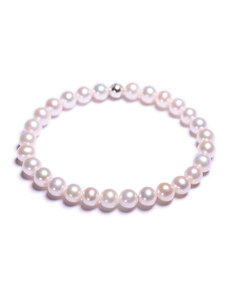 Lavaliere Dámský perlový náramek - bílé sladkovodní perly AAA
