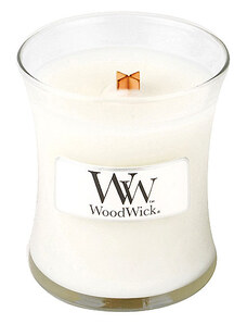 WoodWick Linen vonná svíčka s dřevěným knotem 85 g