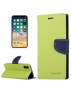 Pouzdro / kryt pro iPhone XS / X - Mercury, Fancy Diary LIME/NAVY