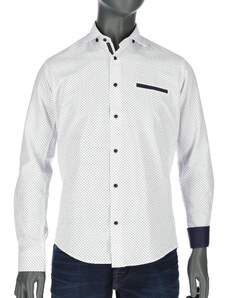 REPABLO bílá košile s jemným modrým vzorem
