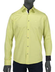 REPABLO žluto-zelená slim košile
