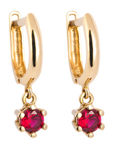 A-diamond.eu jewels Náušnice zlaté kroužky s rubíny 857