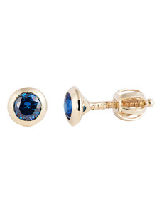 A-diamond.eu jewels Náušnice zlaté pecky modré 878