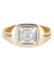 A-diamond.eu jewels Prsten pánský zlatý s přírodním diamantem