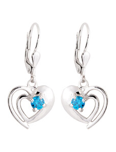 A-diamond.eu jewels Náušnice stříbrné modré swiss blue 998
