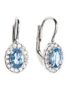 A-diamond.eu jewels Náušnice stříbrné světle modré 1211
