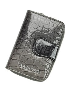 Gregorio Luxusní dámská kožená peněženka Elegant croco grey, šedá