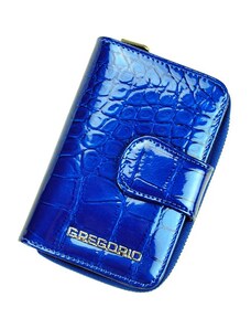 Lesklá modrá kožená peněženka Gregorio BC-115 | Oázakabelek