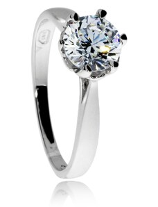 SilverRepublic Stříbrný prsten se zirkonem (cubic zirconia) briliantového brusu - Velikost 49