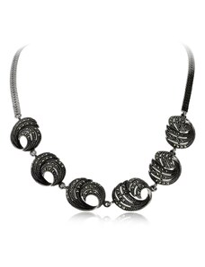 SilverRepublic Stříbrný náhrdelník s markazity, spirály