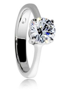 SilverRepublic Stříbrný prsten s kulatým zirkonem (kubická zirkonie) - Velikost 48