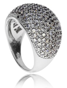 SilverRepublic Stříbrný prsten se zirkony (kubická zirkonie) oblý - Velikost 52
