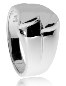 SilverRepublic Stříbrný prsten široký s jemnou středovou hranou - Velikost 51