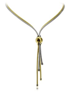 SilverRepublic Stříbrný náhrdelník s ozdobnou zlacenou kuličkou