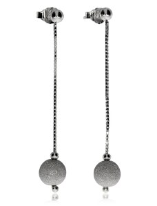 SilverRepublic Stříbrné visací náušnice - Zdobné kuličky