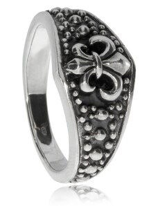 SilverRepublic Stříbrný prsten s lilií v rozšířené linii - Velikost 53