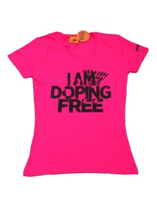 I am doping free Dámské růžové tričko 002- ITWR