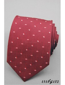 Červená pánská kravata s malými čtverečky Avantgard 559-1281-1