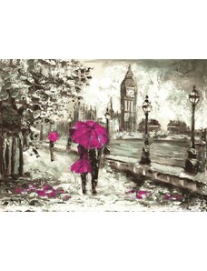 Malvis Obraz Londýn v dešti Purple