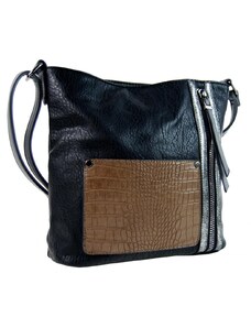 Sun-bags Barebag Dámská crossbody kabelka s čelní kroko kapsičkou F-014 černá