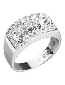EVOLUTION GROUP Stříbrný prsten s krystaly Swarovski bílý 35014.1 krystal