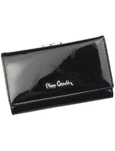 Černá lesklá kožená peněženka Pierre Cardin LEAF 108