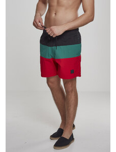 UC Men Color Block Swimshorts firered/black/green