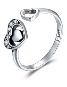 P&J Jewellery Stříbrný prsten Otevřené srdce SRUNI21