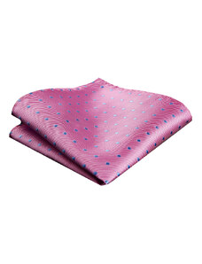 Fišer Hedvábný kapesníček - růžový s modrou tečkou