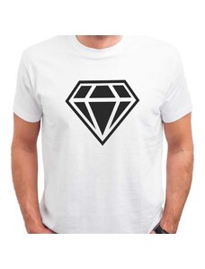 TRIKOO Pánské Tričko DIAMOND Inverse - bílé