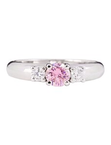 A-diamond.eu jewels Stříbrný prstýnek růžová trojice 218