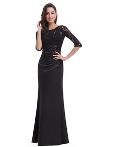 Ever-Pretty Elegantní černé večerní šaty s tříčtvrtečními rukávy