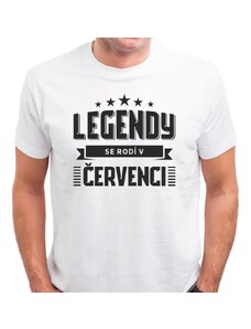 TRIKOO Pánské Tričko LEGENDY se rodí v ČERVENCI