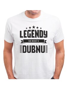 TRIKOO Pánské Tričko LEGENDY se rodí v DUBNU