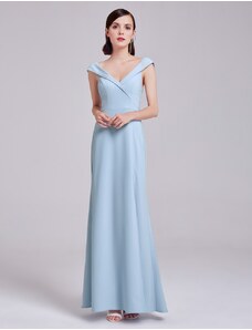 Ever-Pretty Světle modré elegantní šaty s přeloženým živůtkem